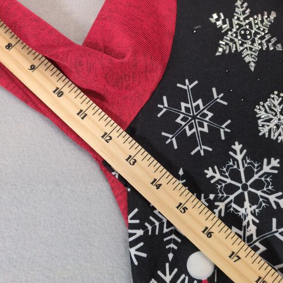 Onque Casual Santa Gnomes Holiday Shirt Top Womens XL P Embellished Snowflakes - Picture 5 of 10